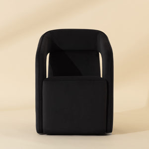   Modern European furniture - Fabric Upholstered Wheel Dining Armchair - www.oroa.com | Oroa.com