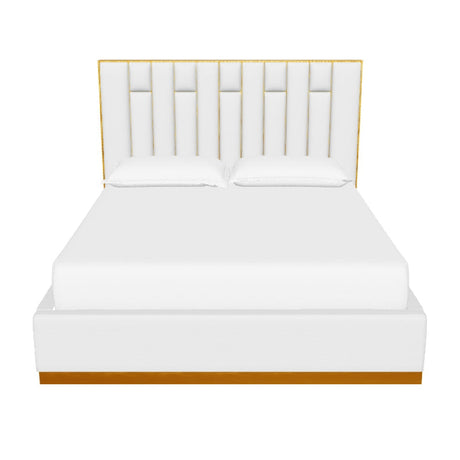   Modern European furniture - Channeled Cream King Bed - www.oroa.com | Oroa.com