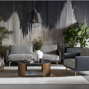  Modern European furniture - Black Leather Framed Sofa - www.oroa.com | Oroa.com