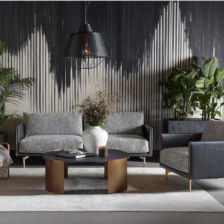   Modern European furniture - Black Leather Framed Sofa - www.oroa.com | Oroa.com