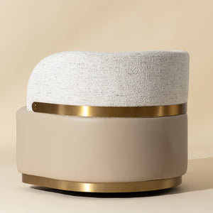   Modern European furniture - Leather Seat Swivel Lounge Chair - www.oroa.com | Oroa.com