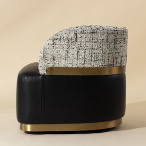   Modern European furniture - Leather Seat Swivel Lounge Chair - www.oroa.com | Oroa.com