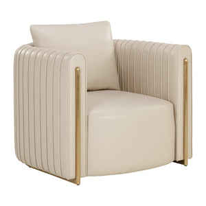   Modern European furniture - Leather Channel-Piped Lounge Chair - www.oroa.com | Oroa.com