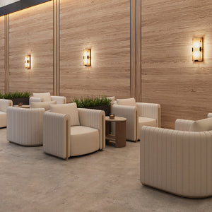   Modern European furniture - Leather Channel-Piped Lounge Chair - www.oroa.com | Oroa.com