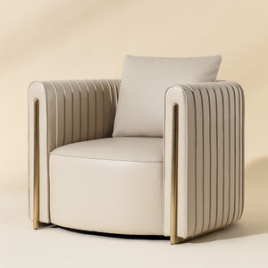   Modern European furniture - Leather Channel-Piped Lounge Chair - www.oroa.com | Oroa.com