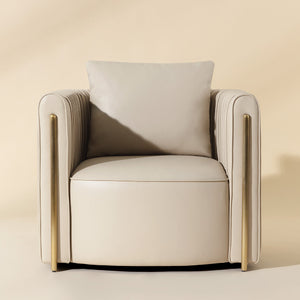   Modern European furniture - Leather Channel-Piped Lounge Chair - www.oroa.com | Oroa.com