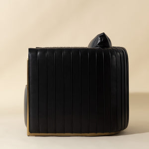   Modern European furniture - Leather Channel-Piped Lounge Chair - www.oroa.com | Oroa.com