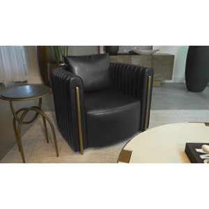   Modern European furniture - Leather Channel-Piped Lounge Chair - www.oroa.com | Oroa.com
