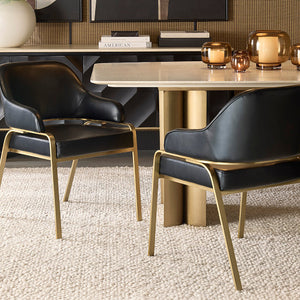   Modern European furniture - Curved-Back Leather Dining Armchair - www.oroa.com | Oroa.com