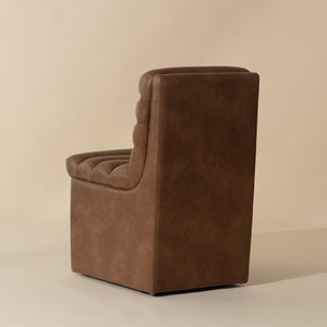   Modern European furniture - Leather Look Wheeled Dining Chair - www.oroa.com | Oroa.com