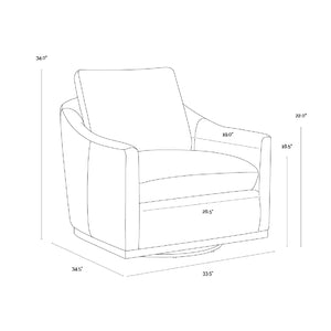   Modern European furniture - White Linen Swivel Lounge Chair - www.oroa.com | Oroa.com