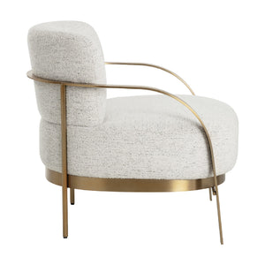   Modern European furniture - Gold Framed Fabric Lounge Chair - www.oroa.com | Oroa.com