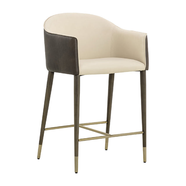 Modern European furniture - Cream Leather Counter Stool - www.oroa.com