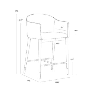   Modern European furniture - Cream Leather Counter Stool - www.oroa.com | Oroa.com