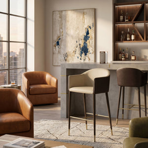   Modern European furniture - Cream Leather Bar Stool - www.oroa.com | Oroa.com