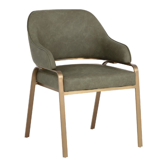 Modern European furniture - Curved-Back Leather Dining Armchair - www.oroa.com