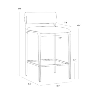   Modern European furniture - Black Fabric Counter Stool - www.oroa.com | Oroa.com