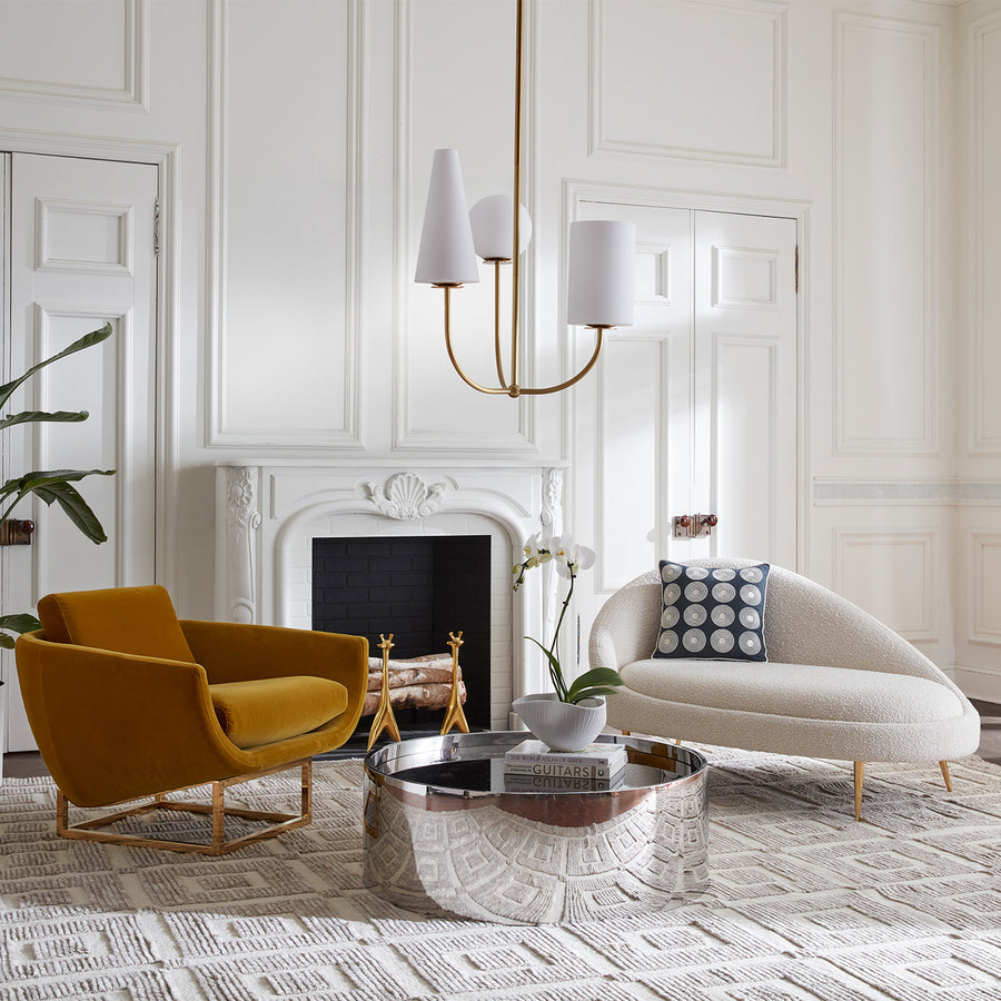   Sloped-Back Bouclé Chaise | Oroa.com
