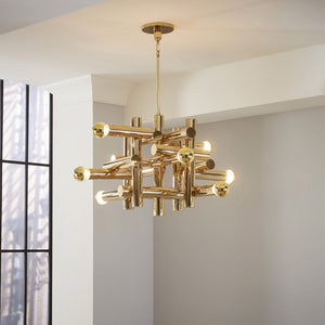   Stacked Metallic Tubes Chandelier | Oroa.com
