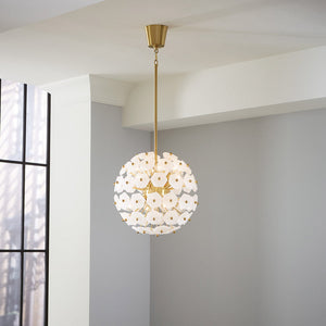   White Glass Hexagons Globe Chandelier | Oroa.com