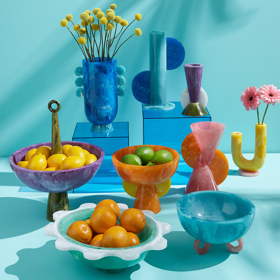   Marbleized Conical Vase | Oroa.com