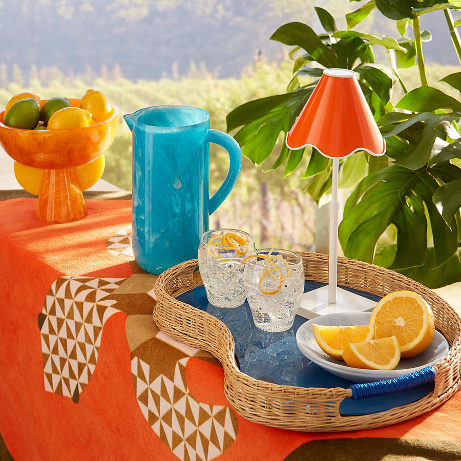   Orange Marbleized Pedestal Bowl | Oroa.com
