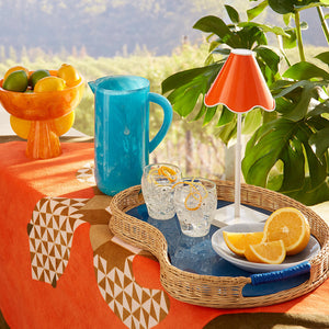   Orange Marbleized Pedestal Bowl | Oroa.com
