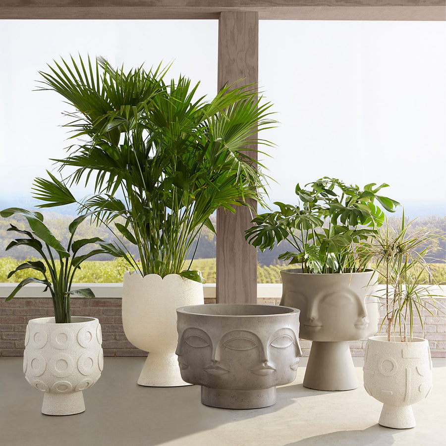   Textured White Concrete Planter | Oroa.com