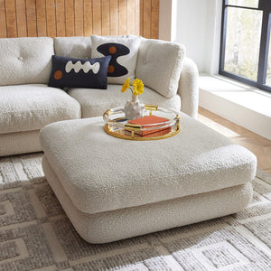   Bouclé Square Ottoman | Oroa.com