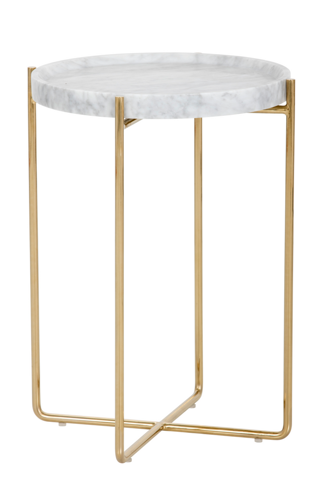 Modern European furniture - White Marble End Table - www.oroa.com