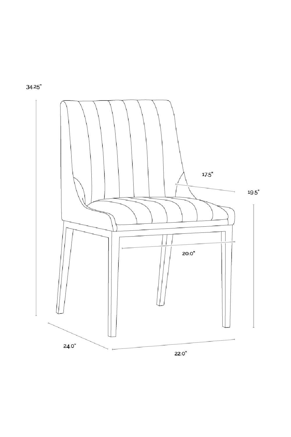   Modern European furniture - Vertical Stitched Dining Chairs (2) - www.oroa.com | Oroa.com