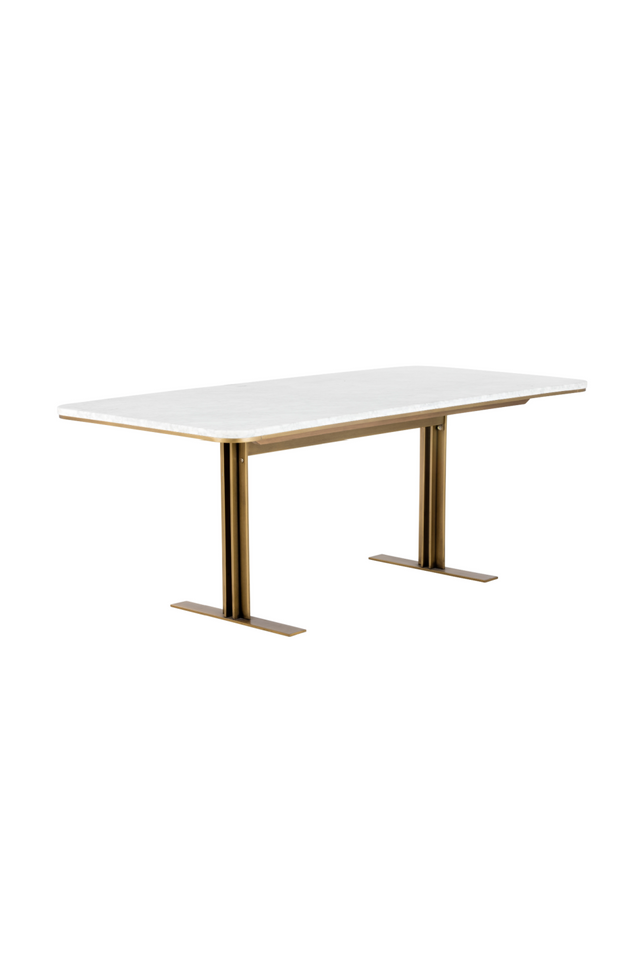 Modern European furniture - White Marble Rectangular Dining Table - www.oroa.com