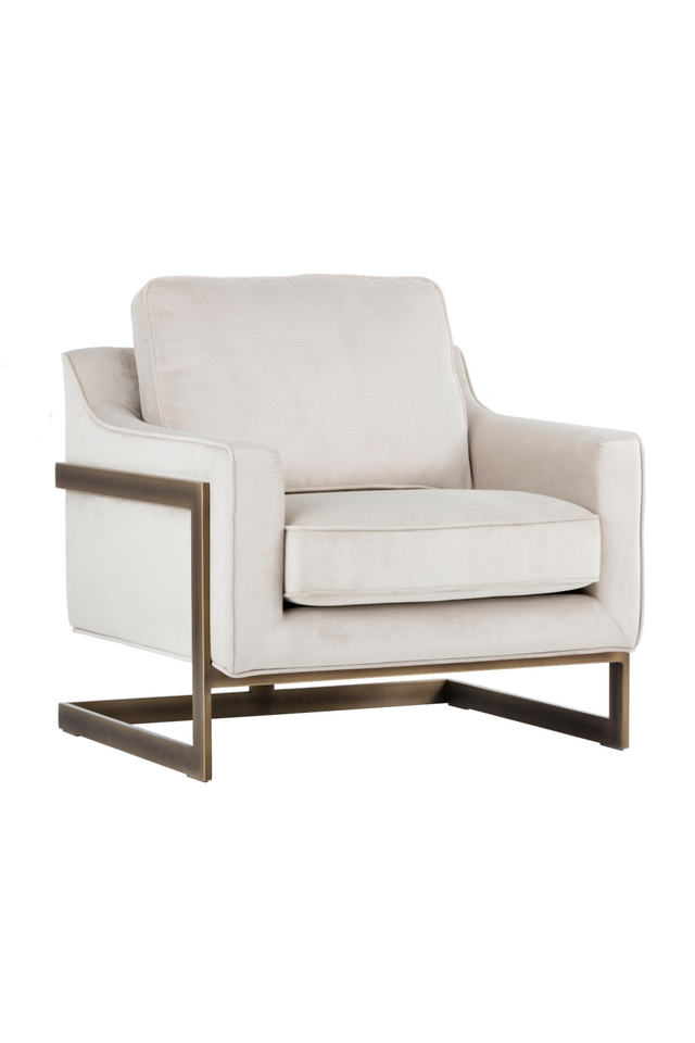 Modern European furniture - Bronze Frame Cantilevered Lounge Chair - www.oroa.com