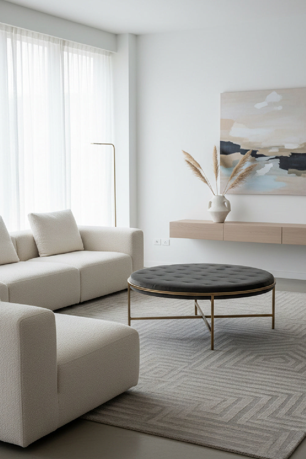   Modern European furniture - Metal Frame Upholstered Ottoman - www.oroa.com | Oroa.com