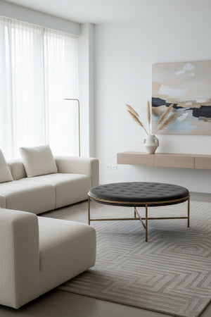   Modern European furniture - Metal Frame Upholstered Ottoman - www.oroa.com | Oroa.com