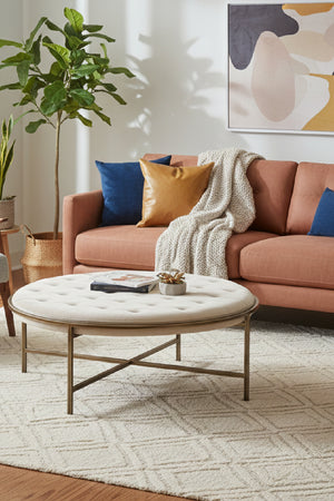   Modern European furniture - Metal Frame Upholstered Ottoman - www.oroa.com | Oroa.com