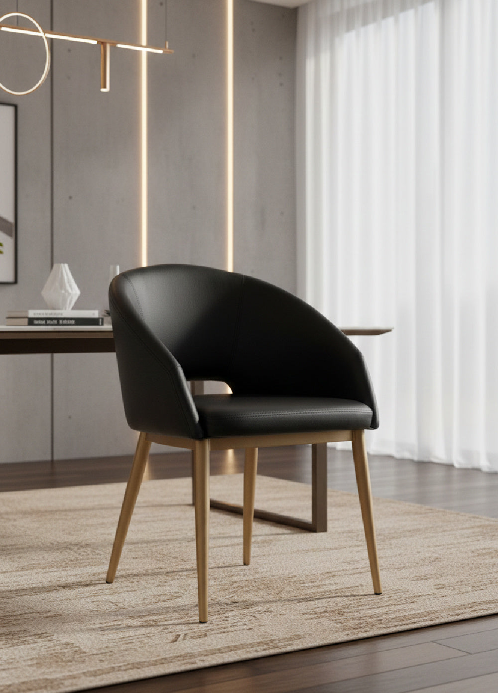   Modern European furniture - Gold Frame Barrel Dining Chair  - www.oroa.com | Oroa.com
