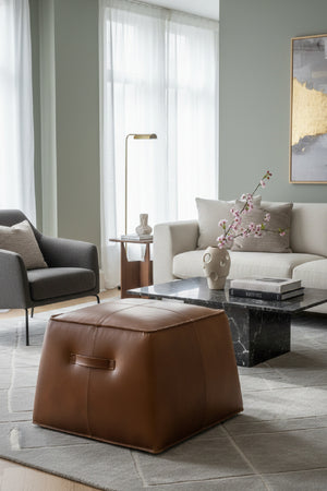   Modern European furniture - Leather Inspired Cube Ottoman - www.oroa.com | Oroa.com