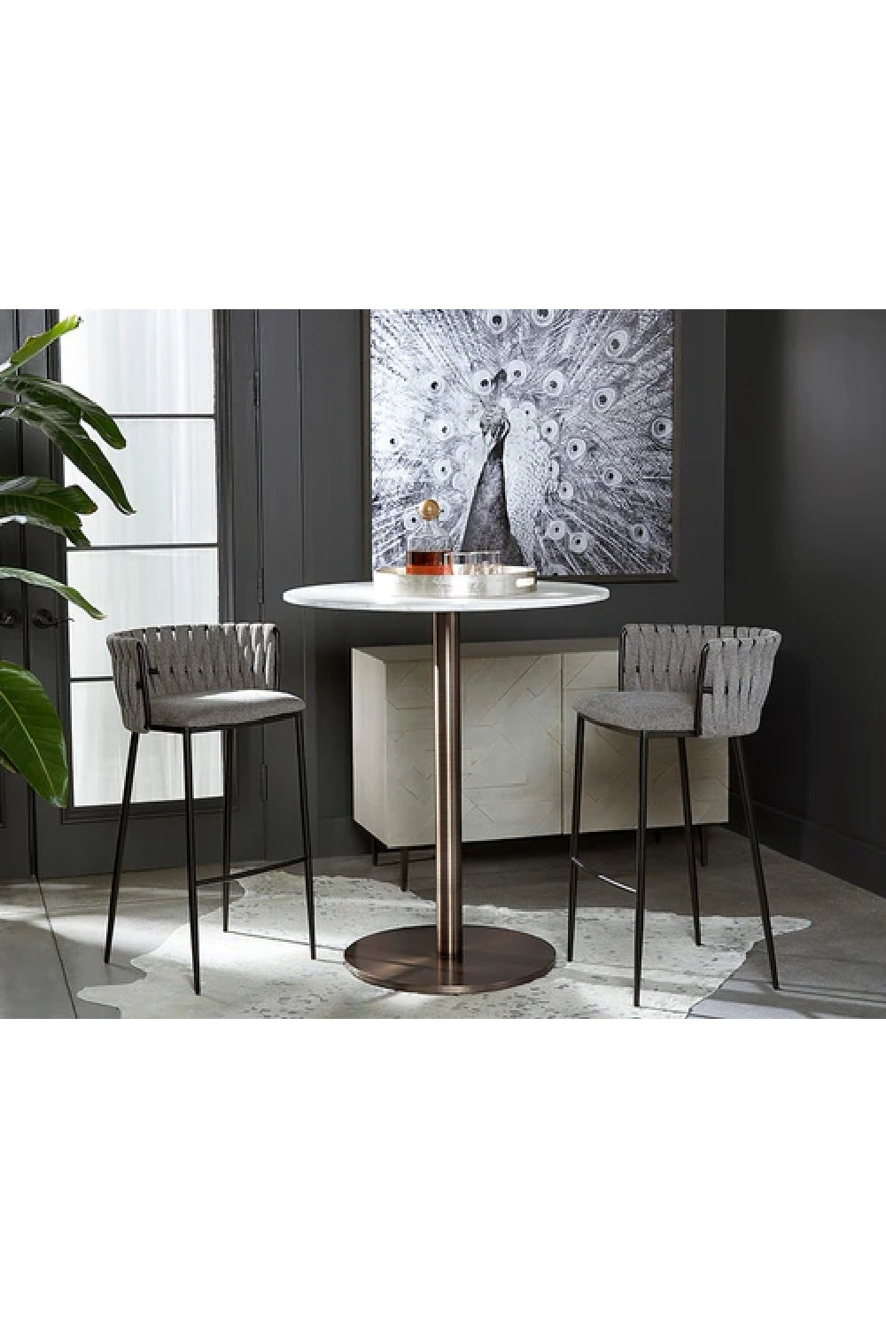   Modern European furniture - Round White Marble Bar Table - www.oroa.com | Oroa.com