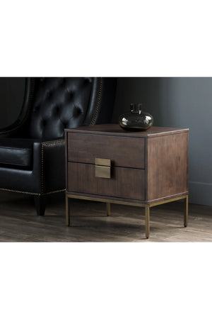   Modern European furniture - Acacia Wood 2-Drawer Nightstand - www.oroa.com | Oroa.com