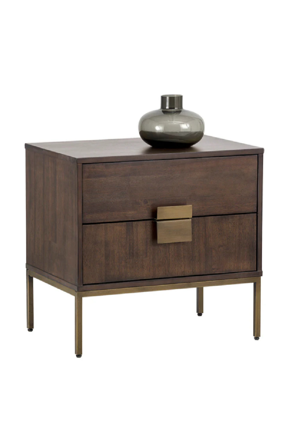   Modern European furniture - Acacia Wood 2-Drawer Nightstand - www.oroa.com | Oroa.com