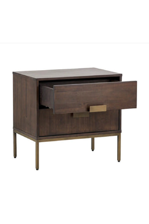   Modern European furniture - Acacia Wood 2-Drawer Nightstand - www.oroa.com | Oroa.com