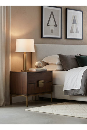   Modern European furniture - Acacia Wood 2-Drawer Nightstand - www.oroa.com | Oroa.com