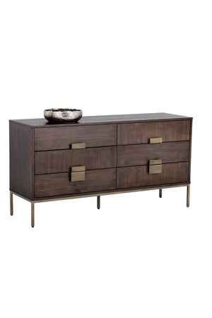   Modern European furniture - Dark Acacia Veneer 6-Drawer Dresser - www.oroa.com | Oroa.com