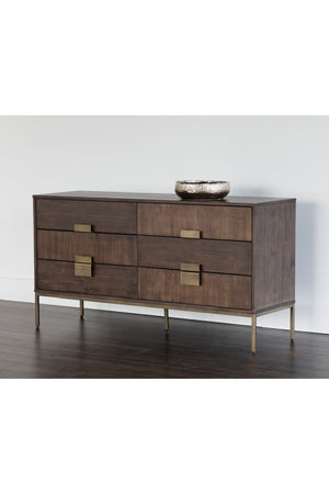   Modern European furniture - Dark Acacia Veneer 6-Drawer Dresser - www.oroa.com | Oroa.com