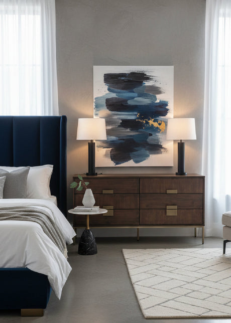   Modern European furniture - Dark Acacia Veneer 6-Drawer Dresser - www.oroa.com | Oroa.com