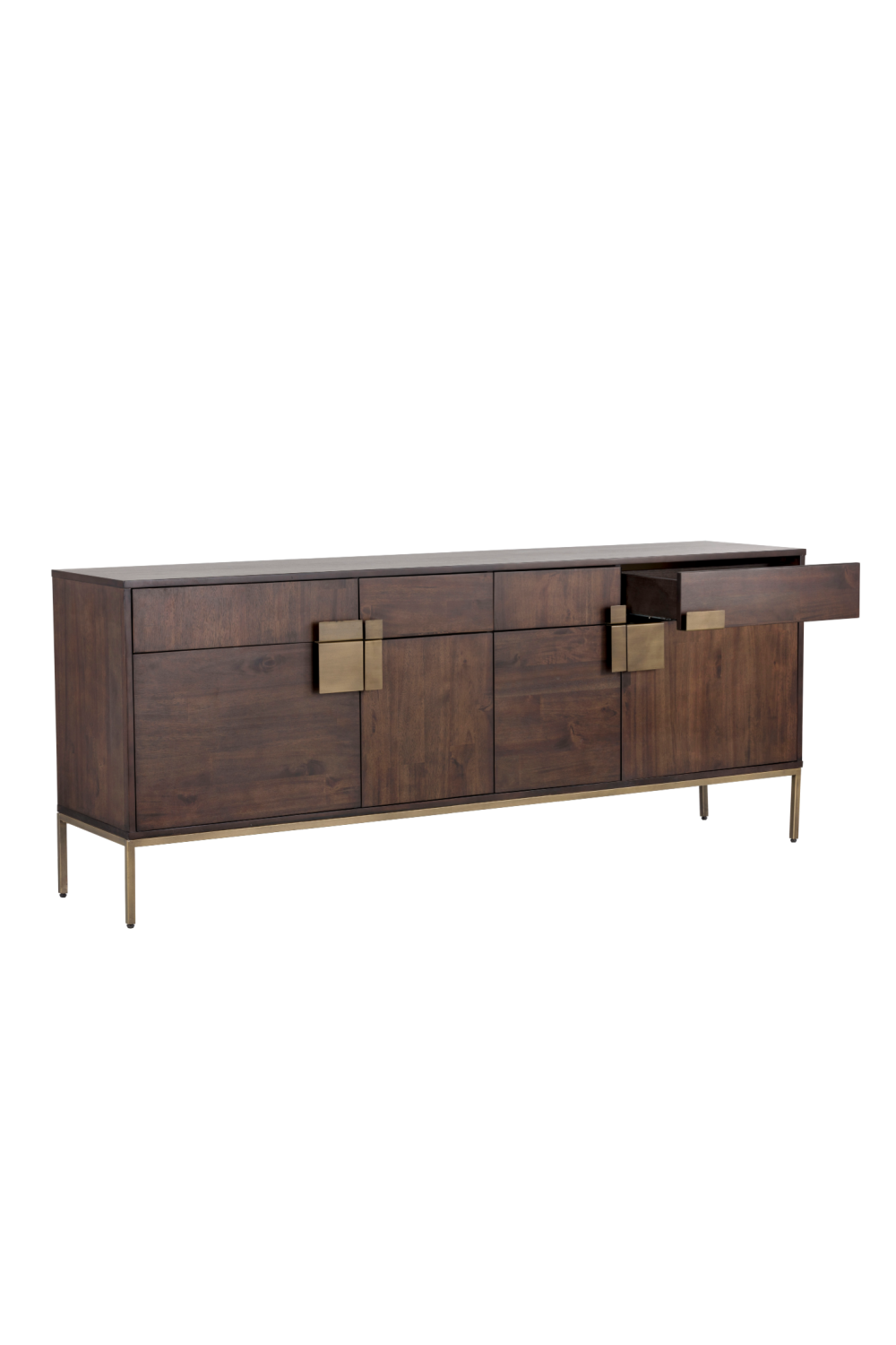   Modern European furniture - Brown Wooden 4-Drawer Sideboard - www.oroa.com | Oroa.com