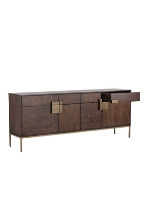   Modern European furniture - Brown Wooden 4-Drawer Sideboard - www.oroa.com | Oroa.com