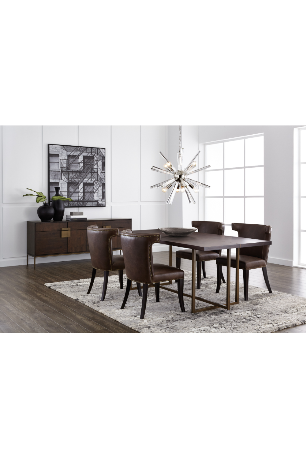   Modern European furniture - Brown Wooden 4-Drawer Sideboard - www.oroa.com | Oroa.com