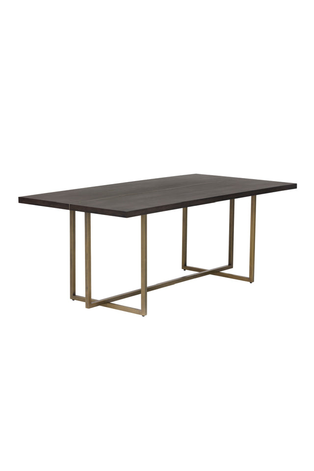 Modern European furniture - Contemporary Wood & Brass Dining Table - www.oroa.com